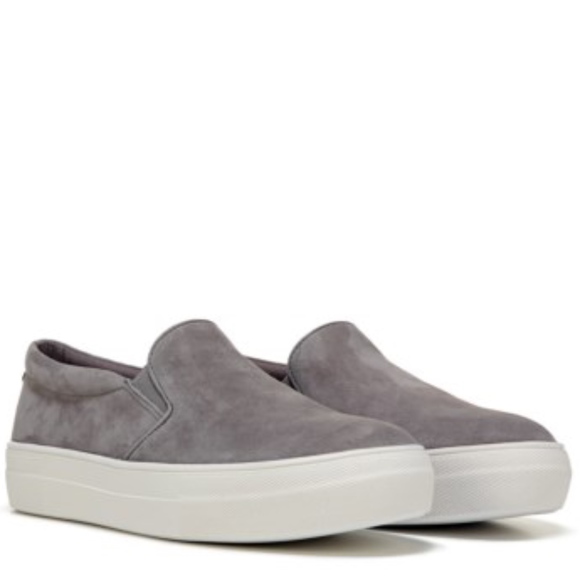 steve madden grey suede slip ons